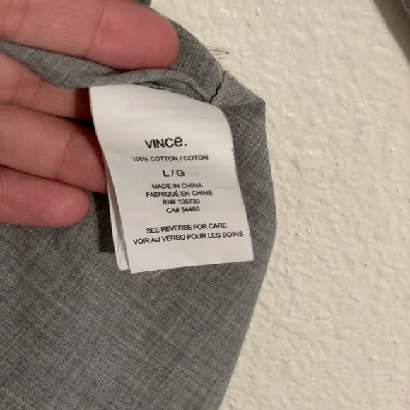 Vince - Long Sleeve Button Up - Heather Grey - 100% Cotton - Size Large - Picture 5 of 5